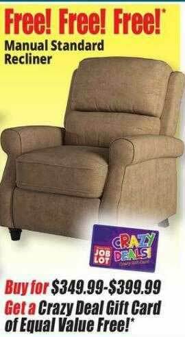 Ocean State Job Lot Manual Standard Recliner offer