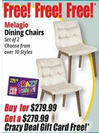 Ocean State Job Lot Melagio Dining Chairs offer