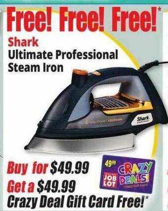 Ocean State Job Lot Shark Ultimate Professional Steam Iron offer