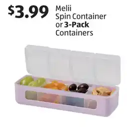 Aldi Melii Spin Container or 3-Pack Containers offer