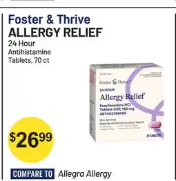 Health Mart Foster & Thrive ALLERGY RELIEF 24 Hour Antihistamine Tablets offer