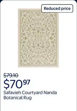 Walmart Safavieh Courtyard Nanda Botanical Indoor/Outdoor Area Rug, Natural/Olive offer