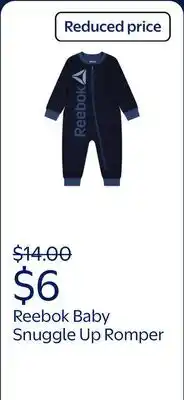 Walmart Reebok Baby Snuggle Up Romper offer