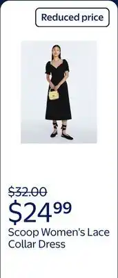 Walmart Scoop Women's and Women's Plus Lace Collar Dress offer