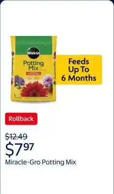 Walmart Miracle-Gro Potting Mix, For Indoor or Outdoor Potted Plants, Flowers, Shrubs offer