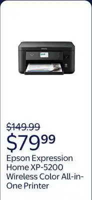 Walmart Epson Expression Home XP-5200 Wireless Color All-in-One Printer offer