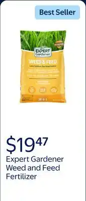 Walmart Expert Gardener Weed and Feed Fertilizer 28-0-3, 13.2 lb. Covers up to 5,000 Sq. ft offer