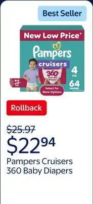 Walmart Pampers Cruisers 360 Baby Diapers offer