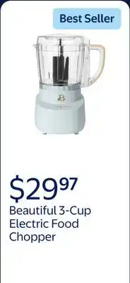 Walmart Beautiful 3-Cup Electric Food Chopper, Hydrangea by Drew Barrymore offer