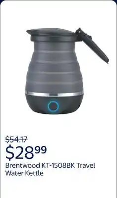 Walmart Brentwood KT-1508BK Dual Voltage 120/220v 0.8L 800W Travel Water Kettle Black offer