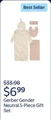 Walmart Gerber Gender Neutral 5-Piece Gift Set offer