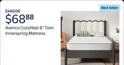 Walmart Avenco CozyNest 6 Twin Size Medium Supportive Innerspring Mattress offer
