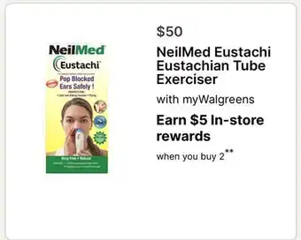 Walgreens NeilMed Eustachi Eustachian Tube Exerciser offer