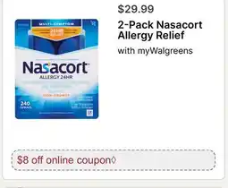 Walgreens 2-Pack Nasacort Allergy Relief offer