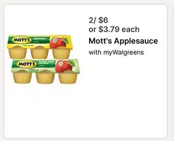 Walgreens Mott's Applesauce offer