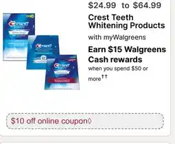 Walgreens Crest Teeth Whitening Products offer