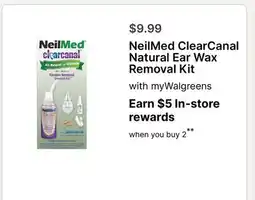 Walgreens NeilMed ClearCanal Natural Ear Wax Removal Kit offer
