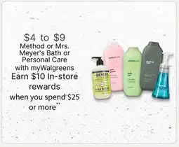 Walgreens Method or Mrs. Meyer's Bath or Personal Care offer