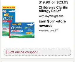 Walgreens Children's Claritin Allergy Relief offer