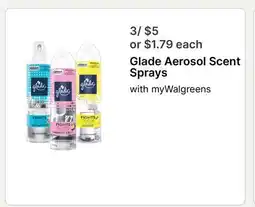 Walgreens Glade Aerosol Scent Sprays offer