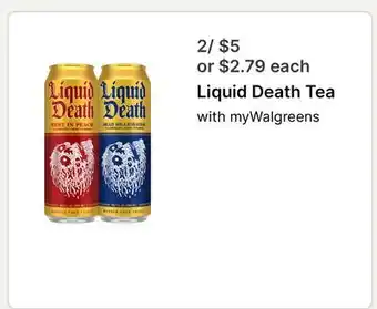Walgreens Liquid Death Tea offer