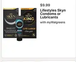 Walgreens Lifestyles Skyn Condoms or Lubricants offer