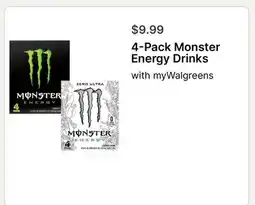 Walgreens 4-Pack Monster Energy Drinks offer