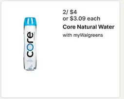 Walgreens Core Natural Water offer