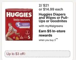 Walgreens Huggies Diapers and Wipes or Pull-Ups or Goodnites offer