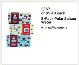 Walgreens 8-Pack Polar Seltzer Water offer