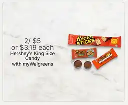 Walgreens Hershey's King Size Candy offer
