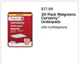 Walgreens Walgreens Certainty Underpads offer