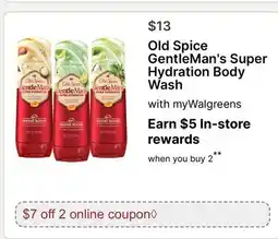 Walgreens Old Spice GentleMan's Super Hydration Body Wash offer