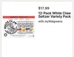 Walgreens 12-Pack White Claw Seltzer offer