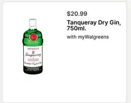 Walgreens Tanqueray Dry Gin, 750ml offer