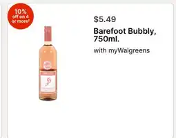 Walgreens Barefoot Bubbly, 750ml offer