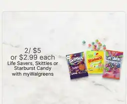 Walgreens Life Savers, Skittles or Starburst Candy offer
