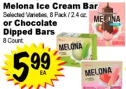 Superior Grocers Melona Ice Cream Bar Selected Varieties, 8 Pack / 2.4 oz. or Chocolate Dipped Bars 8 Count offer