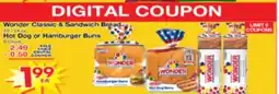 Superior Grocers Wonder Classic & Sandwich Bread 20 - 24 oz. Hot Dog or Hamburger Buns 8 Count offer