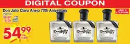 Superior Grocers Don Julio Claro Anejo 70th Aniversary offer