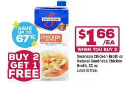 Grocery Outlet Swanson Chicken Broth or Natural Goodness Chicken Broth offer