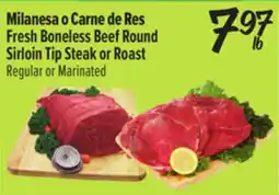 El Super Fresh Boneless Beef Round Sirloin Tip Steak or Roast offer