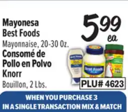 El Super Best Foods Mayonnaise, 20-30 Oz. Knorr Bouillon, 2 Lbs offer