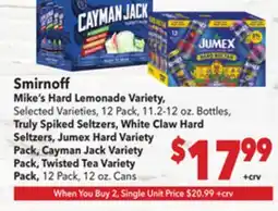 Vallarta Supermarkets Smirnoff Mike's Hard Lemonade Variety offer