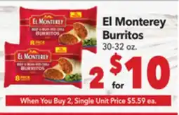 Vallarta Supermarkets El Monterey Burritos offer