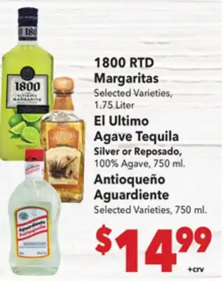 Vallarta Supermarkets 1800 RTD Margaritas offer