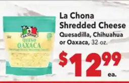 Vallarta Supermarkets La Chona Shredded Cheese offer
