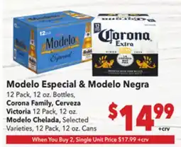 Vallarta Supermarkets Modelo Especial & Modelo Negra offer