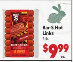 Vallarta Supermarkets Bar-S Hot Links offer