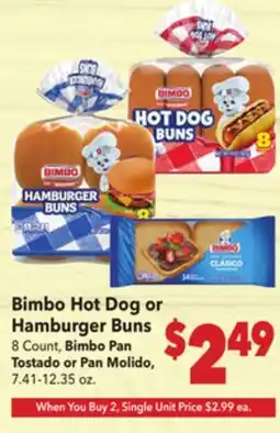 Vallarta Supermarkets Bimbo Hot Dog or Hamburger Buns offer